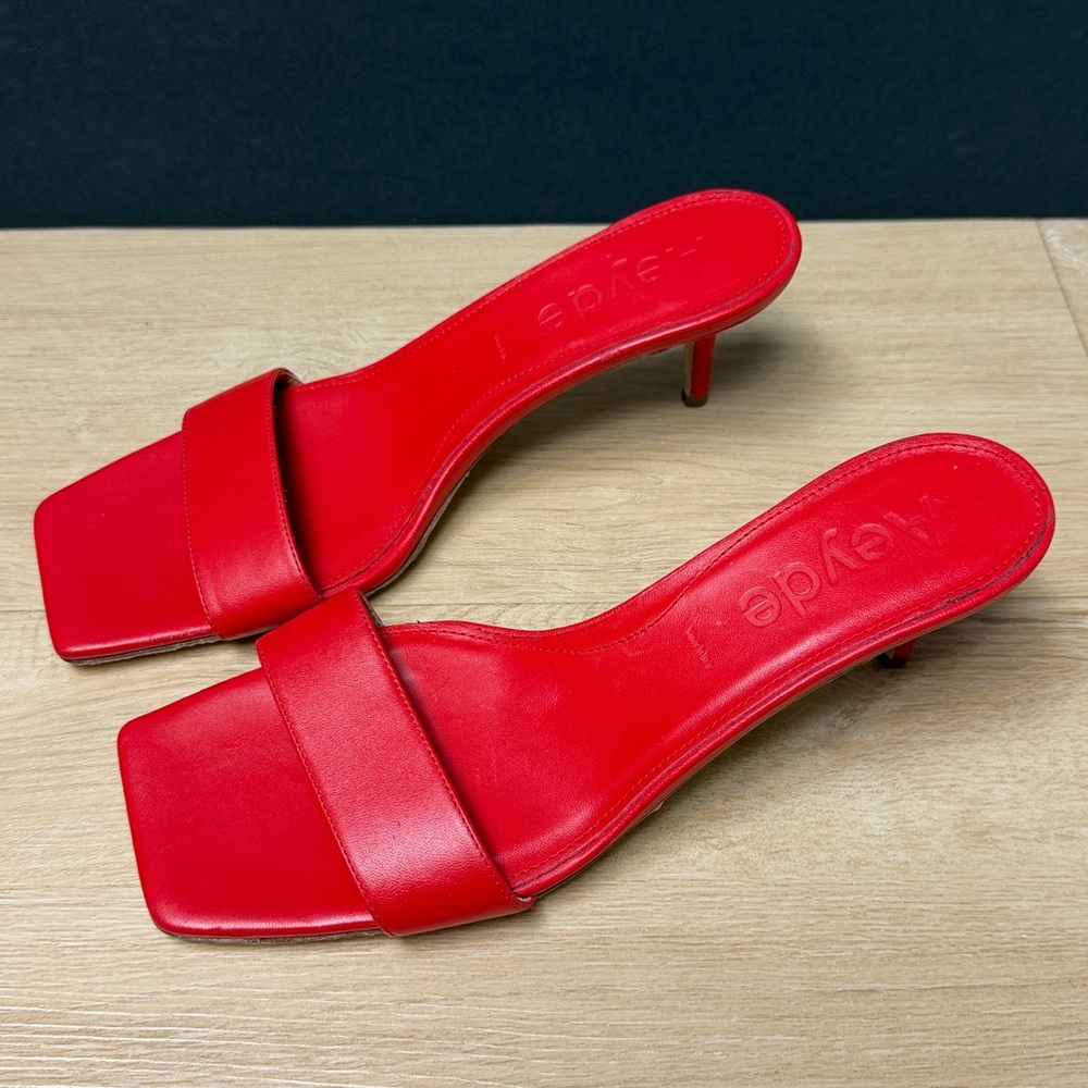 Aeyde Ilvy Leather Mules red - Picture 6 of 9